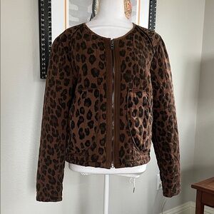Blank NYC Quilted Leopard Print Jacket Coat Large